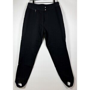 Schoeller Ski Pants Womens 14 Black Stirrup Stretch Retro 90s Apres Ski